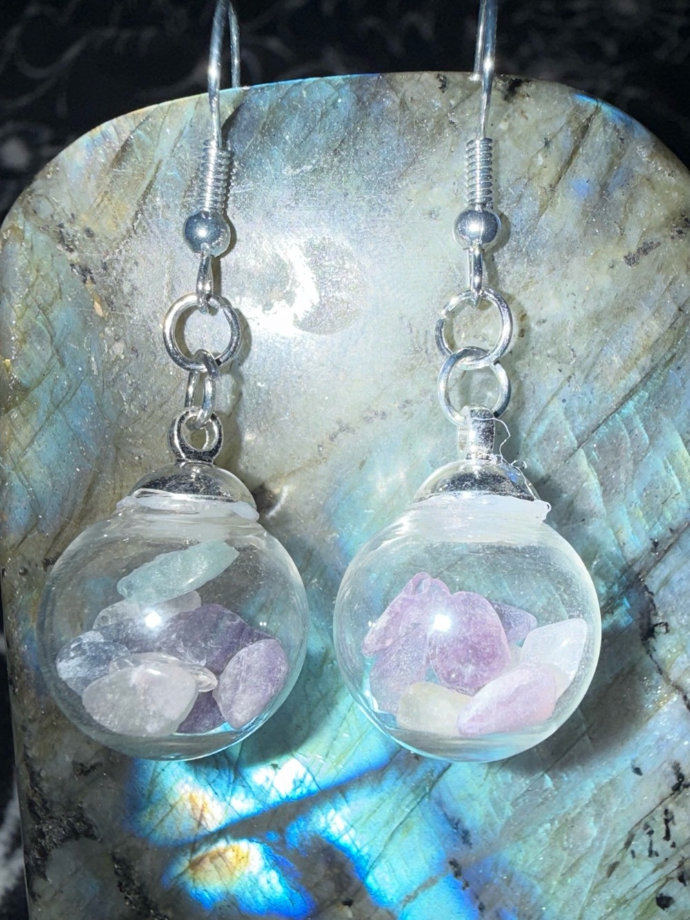 Fluorite Orb Earrings